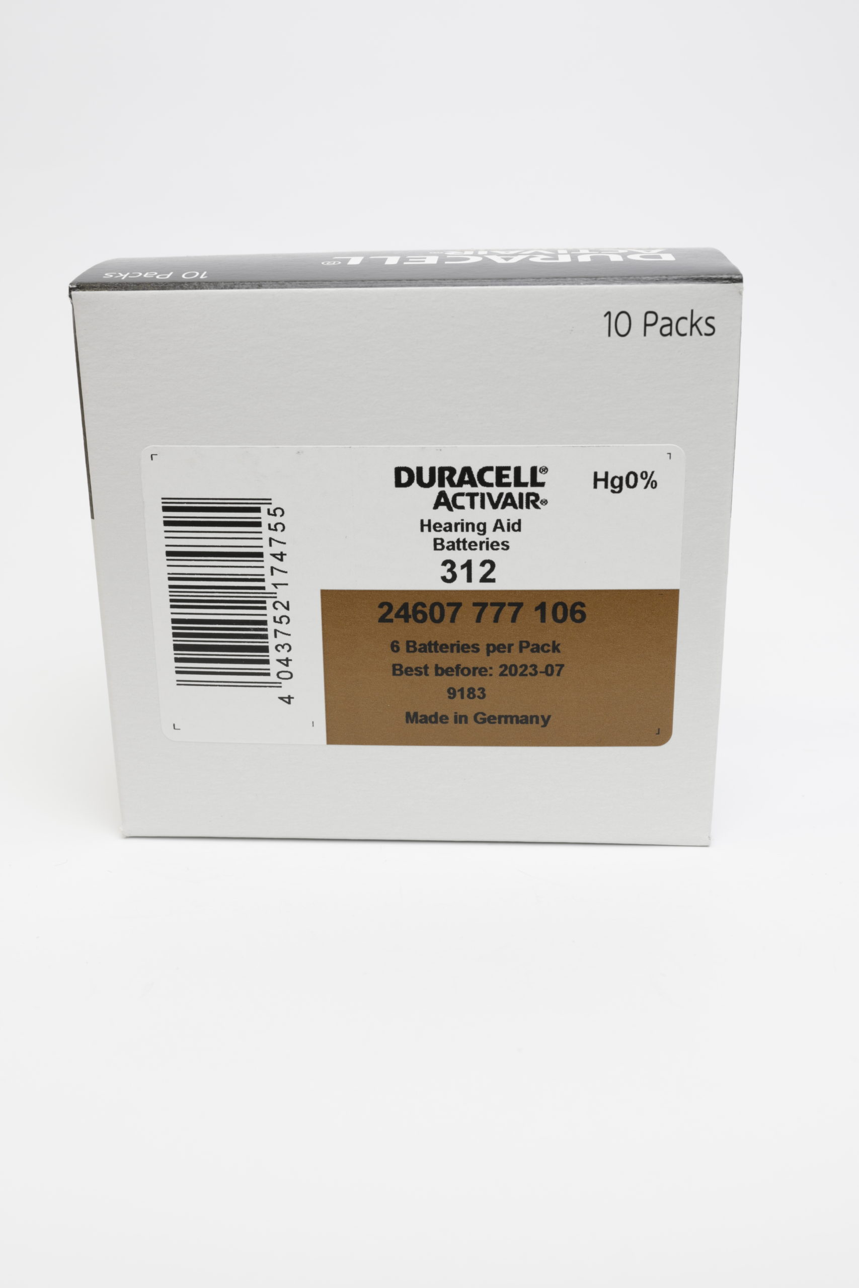 Hörgerätebatterie Duracell  Activair 312 (60Stück)